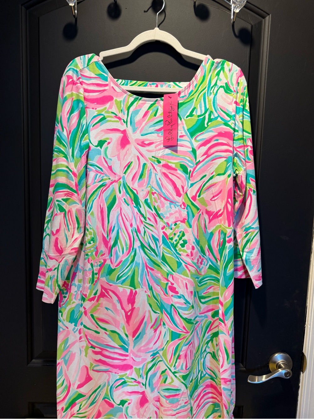 Lilly Pulitzer Pink, Green & Blue Floral Long Sleeve Dress